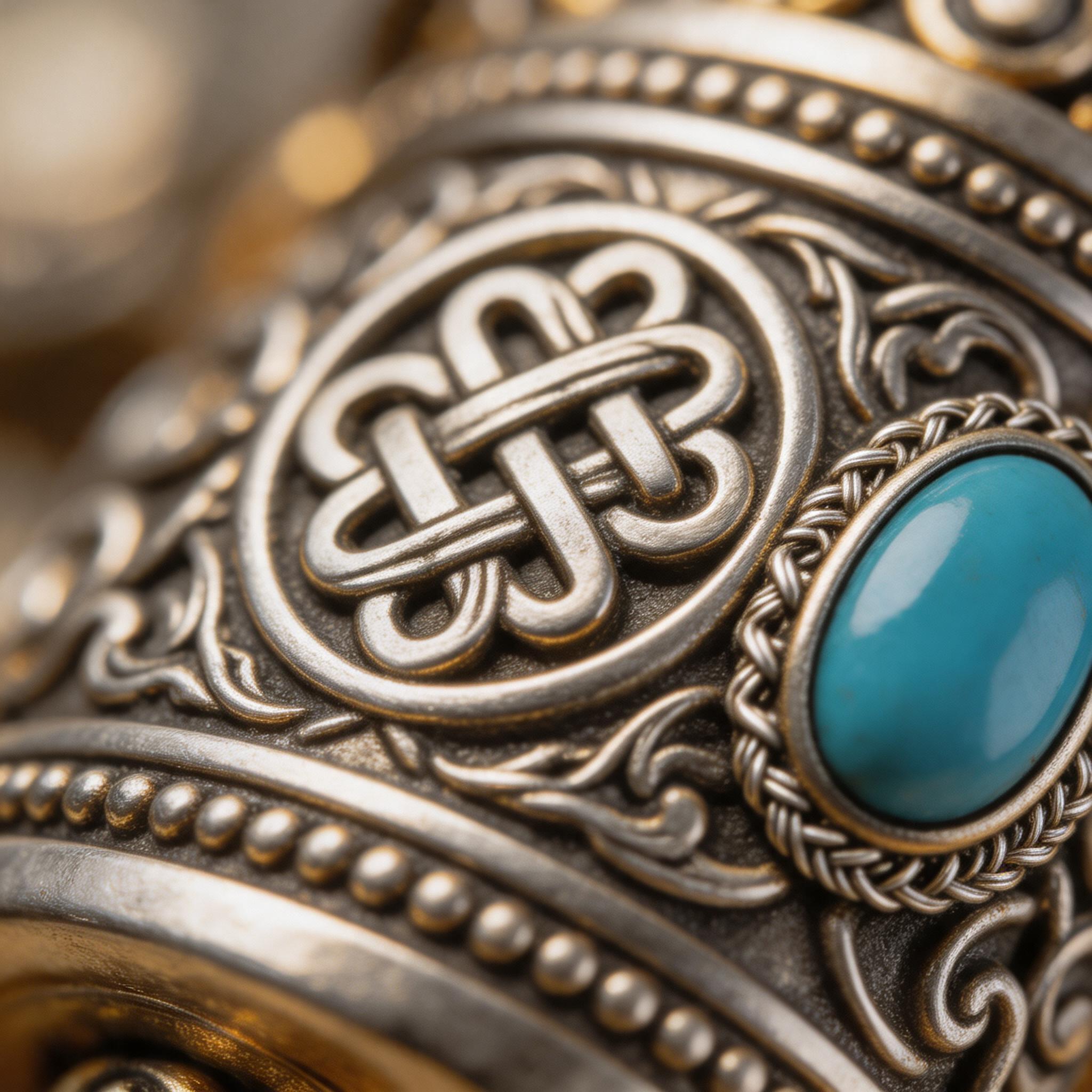 藏式配饰纹样与传统工艺细节特写