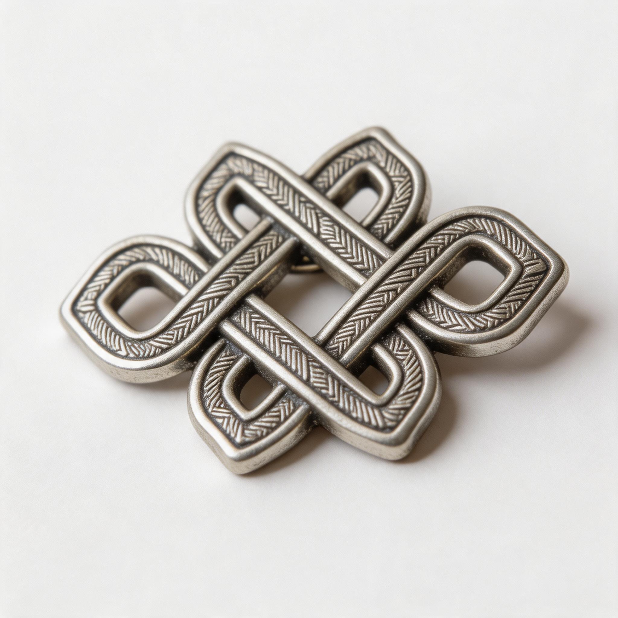 Auspicious Knot Tibetan Silver Brooch product image showing unknown and unknown